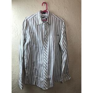 KIRRA Mens Long Sleeve Button-Down Striped 100% Cotton Shirt‎ Size Large